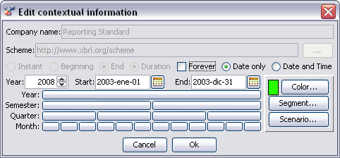 XBRL context editor